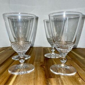 Duncan & Miller Teardrop Clear Stem Low Water Goblet Vintage Set of 4